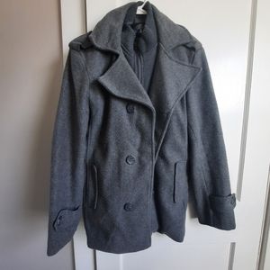 NWOT Kebo Raw Gray Peacoat